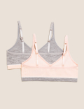 2pk Ribbed Crop Tops (6-16 Yrs)