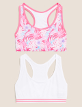 2pk Seamfree Tropical Print Crop Tops