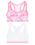 2pk Seamfree Tropical Print Crop Tops