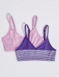 2 Pack Striped Cropped Tops (6-16 Years)