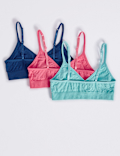 3 Pack Jacquard Spot Cropped Tops (6-16 Years)
