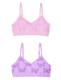 2pk Seamfree Butterfly Crop Tops (9-16 Yrs)