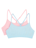 2 Pack Seamfree Lace Back Crop Tops
