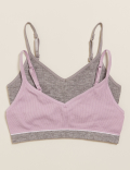2pk Flexifit™ Ribbed Crop Tops (6-16 Yrs)