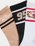 3pk Cotton Rich Pixar™ Cars Socks (6 Small-7 Large)