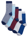5pk Cotton Rich Striped Socks