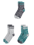 3pk Cotton Rich Ribbed Striped Socks