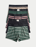 5pk Striped Cotton with Stretch Trunks (5-16 Yrs)