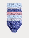 7 Pack Pure Cotton Boats & Striped Briefs (18 Mths-14 Yrs)