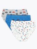 7 Pack Cotton with Stretch Transport Briefs (2-7 Yrs)