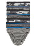 7pk Pure Cotton Patterned Briefs (2-16 Yrs)