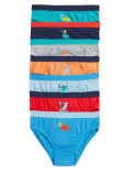 7pk Pure Cotton Dinosaur Briefs