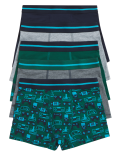 5pk Cotton with Stretch Game Print Trunks
