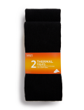 2pk Cotton Blend Thermal Tights (4-14 Yrs)