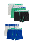 5pk Cotton With Stretch Checkerboard Trunks (5–16 Yrs)
