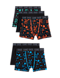 5pk Cotton with Stretch Gaming Trunks (5-16 Yrs)