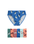7pk Pure Cotton Surf Animal Briefs (2-8 Yrs)