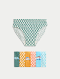 7pk Pure Cotton Surf Check Briefs (2-8 Yrs)