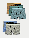 5pk Cotton with Stretch Striped Trunks (5-16 Yrs)