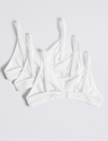 3 Pack Pure Cotton Lace Trim Bras (A-B)