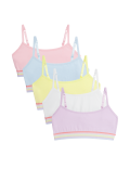 5pk Cotton with Stretch Rainbow Crop Tops (6-16 Yrs)