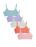 5pk Cotton with Stretch Crop Tops (6-16 Yrs)