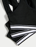 3pk Cotton with Stretch Racer Back Crop Tops (6-16 Yrs)