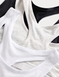 3 Pack Cotton with Stretch Racer Crop Tops (6-16 Yrs)