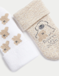 5pk Cotton Rich Terry Born in 2025 Baby Socks (0 - 3 Yrs)