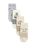 4pk Cotton Rich Animal Baby Socks (0-3 Yrs)