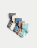 5 Pack Cotton Rich Ribbed Baby Socks (0-2 Yrs)