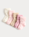 5 Pack Cotton Rich Ribbed Baby Socks (0-2 Yrs)
