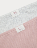 2 Pack Cotton with Stretch Heart Knickers (7-16 Yrs)