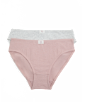 2 Pack Cotton with Stretch Heart Knickers (7-16 Yrs)