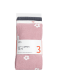 3pk Cotton Rich Daisy Tights (2-14 Yrs)