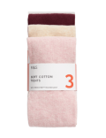 3pk Cotton Rich Plain Tights (2-14 Yrs)