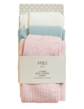Baby 3pk Cotton Rich Ribbed Tights
