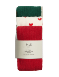 3pk Cotton Rich Christmas Tights