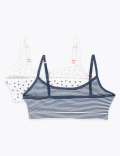 2 Pack Flexfit™ Heart Print Crop Tops