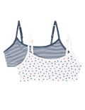 2 Pack Flexfit™ Heart Print Crop Tops