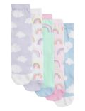 5pk Cotton Rich Rainbow Socks
