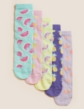 5pk Cotton Rich Fruit Socks