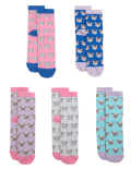 5pk Cotton Blend Dog Print Socks