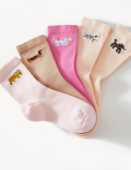 5pk Cotton Rich Dog Socks
