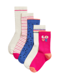 5pk Cotton Rich Patterned Socks