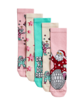 5pk Cotton Rich Disco Santa Socks