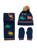 Kids' Dinosaur Hat, Scarf and Mitten Set (1-6 Yrs)