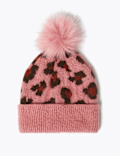 Kids' Leopard Print Beanie (6-13 Yrs)