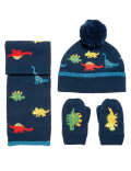 Kids' Dinosaur Hat, Scarf and Mitten Set