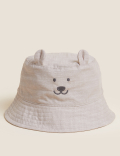 Kids' Pure Cotton Bear Sun Hat (0-1 Yr)